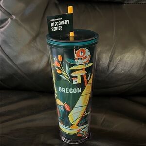Starbucks Discovery Series Oregon Tumbler with Green and Yellow